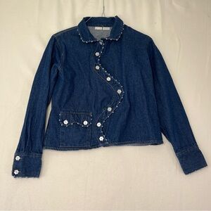 Say the label wave denim jacket with mother of pearl daisy buttons xs